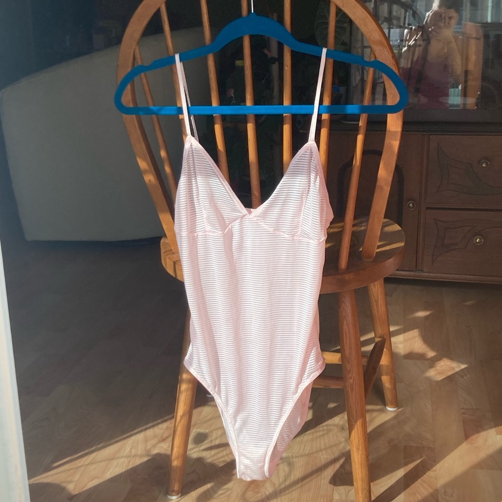 Pink American Apparel Mesh Bodysuit